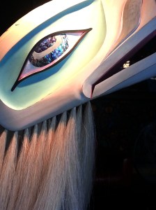 White Raven (articulated dance mask) at Eagle Spirit Gallery